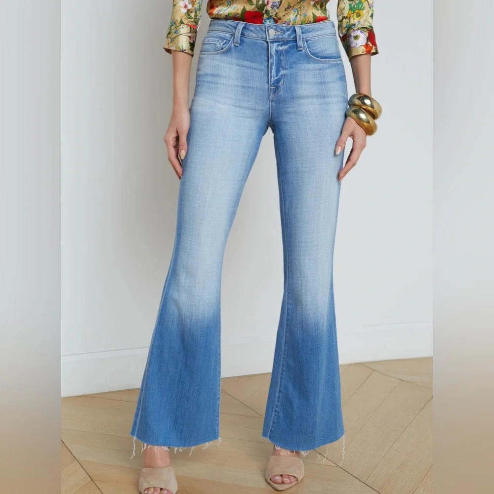 L'AGENCE Sera High Waist Flare Leg Jeans in Cabrini Size 24 Brand new